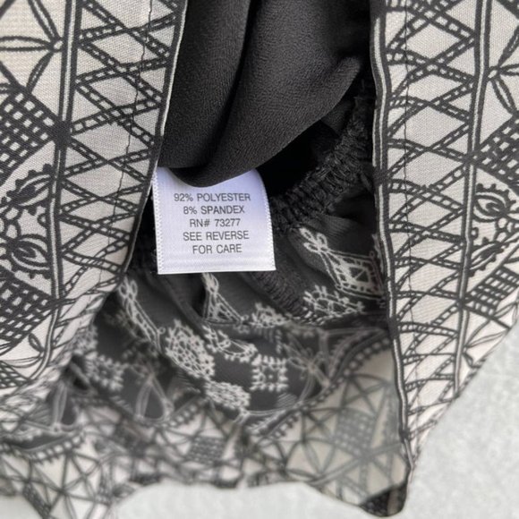 Apt. 9 Sleeveless Blouse Black Sleeveless Round Neck beaded Tie Back S - Picture 4 of 8